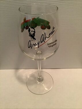 Gray Ghost Vineyards Amissville, Virginia Christmas Wine Glass Goblet Tractor